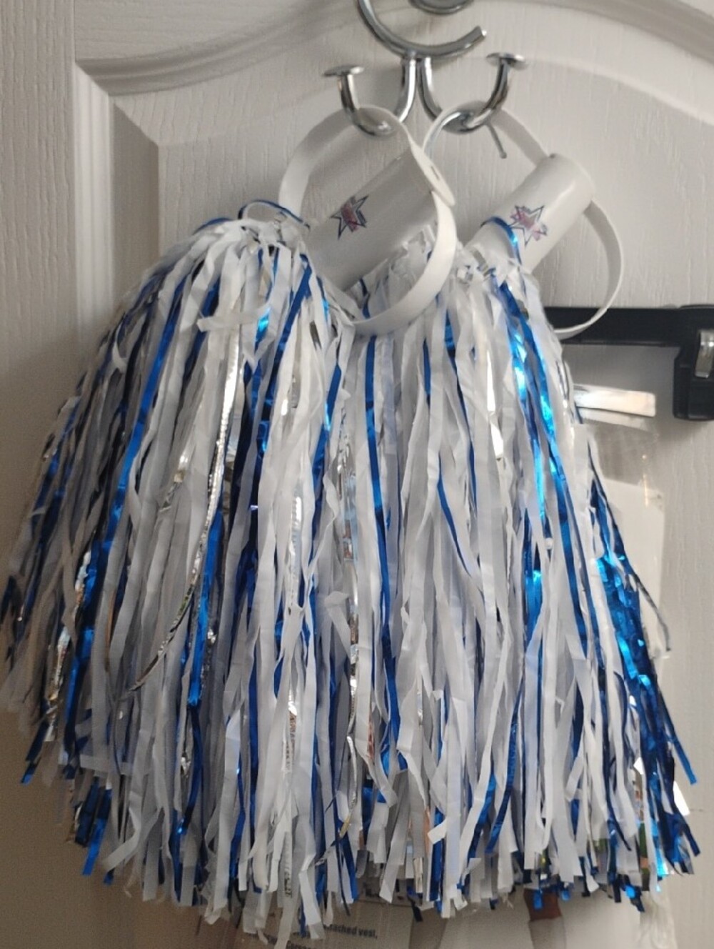 NFL Dallas Cowboys Cheerleader Outfit — Blue & White Includes Pom Poms. - Picture 3 of 4